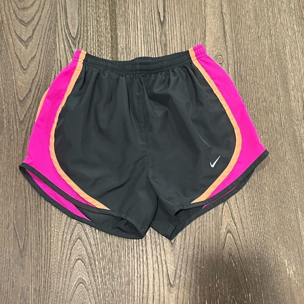 Nike Womens Black Purple Orange Elastic Waist Dri-FIT Track Shorts Size XS